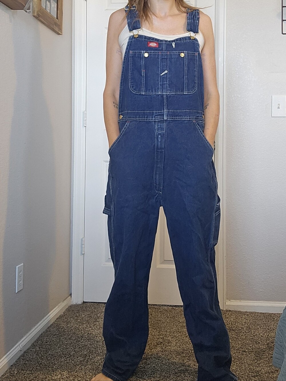Dickies Men's Dark Blue Denim Overalls